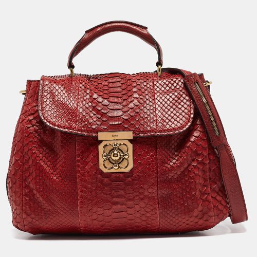 Python and Leather Elsie Top Handle Bag - Chloe - Modalova