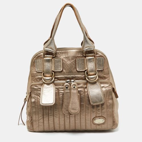 Leather Front Pocket Satchel - Chloe - Modalova