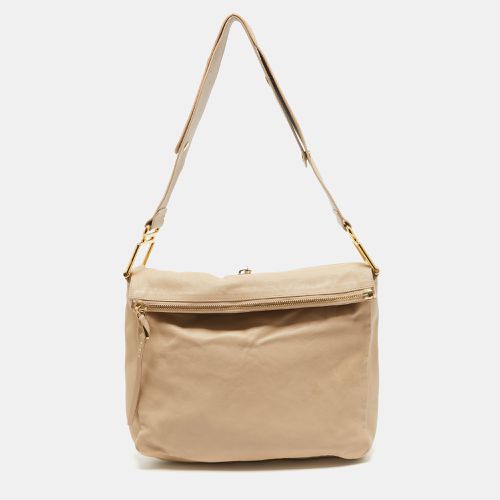 Leather Zip Fold Over Shoulder Bag - Chloe - Modalova