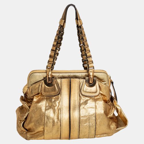 Chloé Gold Embossed Leather Heloise Satchel - Chloe - Modalova