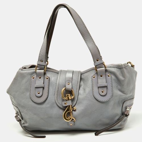 Lavender/Brown Leather Double Zip Tote - Chloe - Modalova