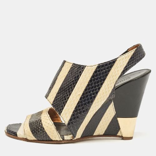 Yellow Striped Python Ayers Wedge Sandals Size 37.5 - Chloe - Modalova