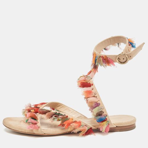 Suede and Silk Tassel Liz Flat Sandals Size 36 - Chloe - Modalova