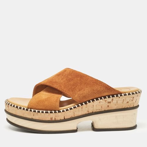 Suede Crisscross Platform Slide Sandals Size 37 - Chloe - Modalova