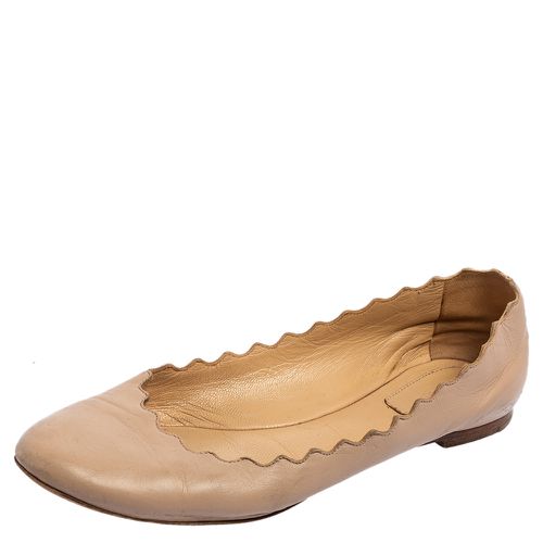 Leather Lauren Scalloped Ballet Flats Size 36 - Chloe - Modalova