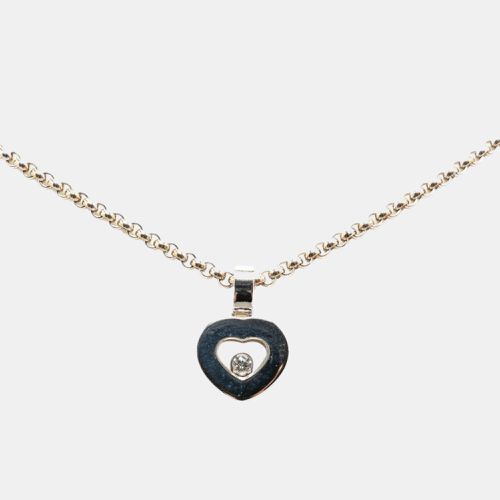 K Gold and Diamond Happy Diamonds Heart Pendant Necklace - Chopard - Modalova