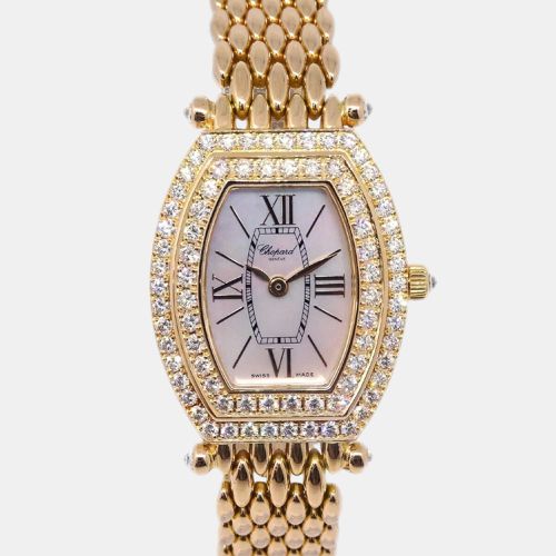 K Yellow Gold Diamond Stainless Steel Tonneau 551 Quartz Watch - Chopard - Modalova