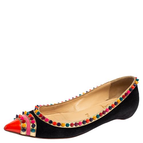 Suede Embellished Ballet Flats Size 35.5 - Christian Louboutin - Modalova