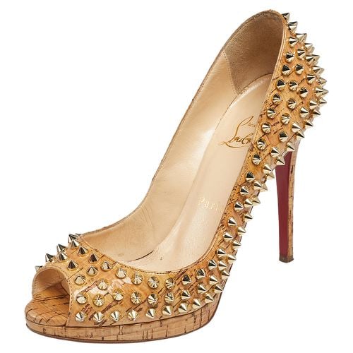 Cork Spike Peep Toe Platform Pumps Size 37.5 - Christian Louboutin - Modalova