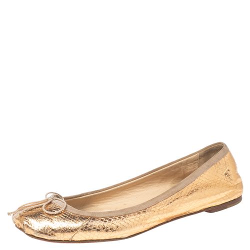 Python Embossed Leather Ballet Flats Size 37 - Christian Louboutin - Modalova