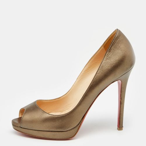 Bronze Leather Yolanda Peep Toe Pumps Size 37 - Christian Louboutin - Modalova