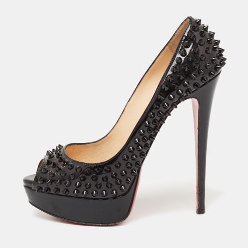 Patent Lady Peep Spikes Platform Pumps Size 39.5 - Christian Louboutin - Modalova