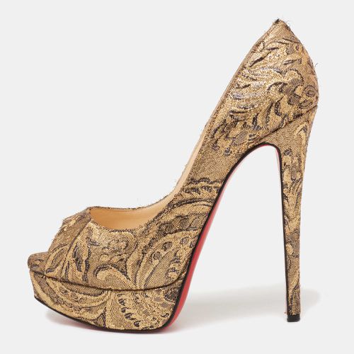 Brocade Fabric Lady Peep-Toe Platform Pumps Size 38 - Christian Louboutin - Modalova