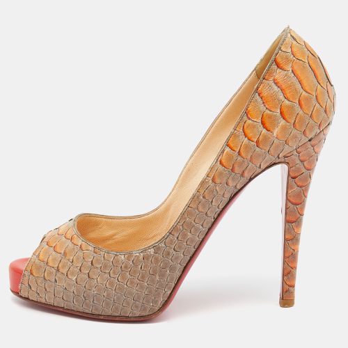 Python Leather Altadama Peep Toe Pumps Size 39 - Christian Louboutin - Modalova