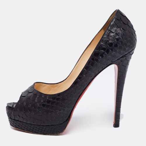 Python Altadama Peep-Toe Platform Pumps Size 38 - Christian Louboutin - Modalova