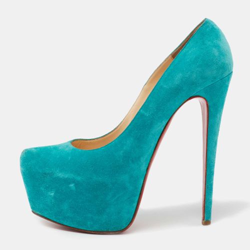 Turquoise Suede Daffodile Platform Pumps Size 40 - Christian Louboutin - Modalova