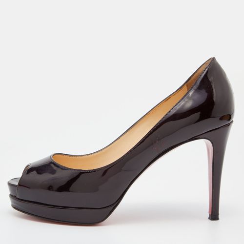 Dark Patent Leather Altadama Peep Toe Platform Pumps Size 36.5 - Christian Louboutin - Modalova