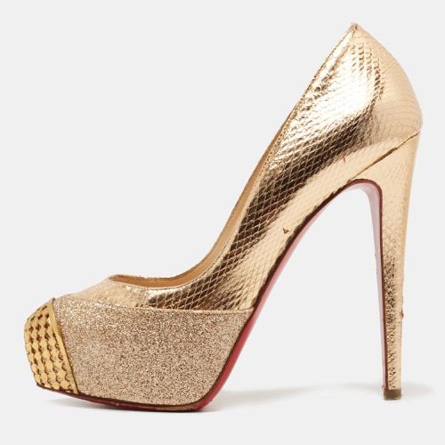 Maggie Glitter & Snakeskin Embossed Leather Platform Pumps Size 36.5 - Christian Louboutin - Modalova