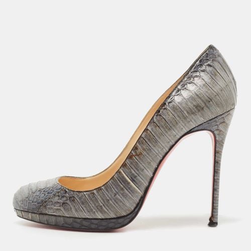 Python Leather Round Toe Pumps Size 37.5 - Christian Louboutin - Modalova