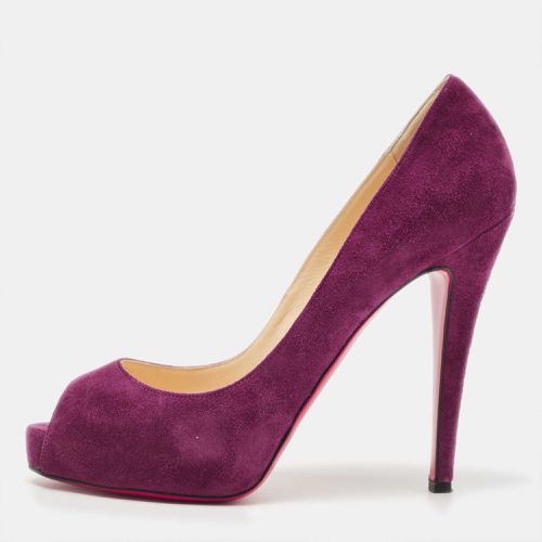 Suede Very Prive Platform Peep Toe Pumps Size 37.5 - Christian Louboutin - Modalova