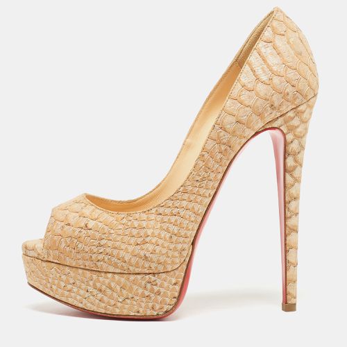 Two Tone Python Embossed Leather Lady Peep Pumps Size 36 - Christian Louboutin - Modalova