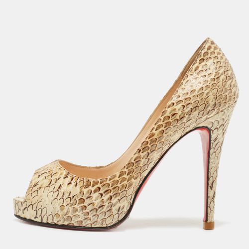 Python Leather Very Prive Peep Toe Pumps Size 36.5 - Christian Louboutin - Modalova