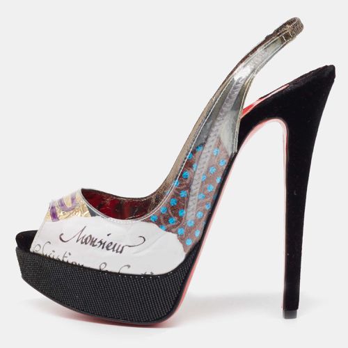 Winter Trash PVC And Velvet Platform Slingback Sandals Size 37 - Christian Louboutin - Modalova