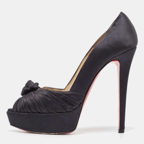 Knotted Satin Peep Toe Platform Pumps Size 37 - Christian Louboutin - Modalova