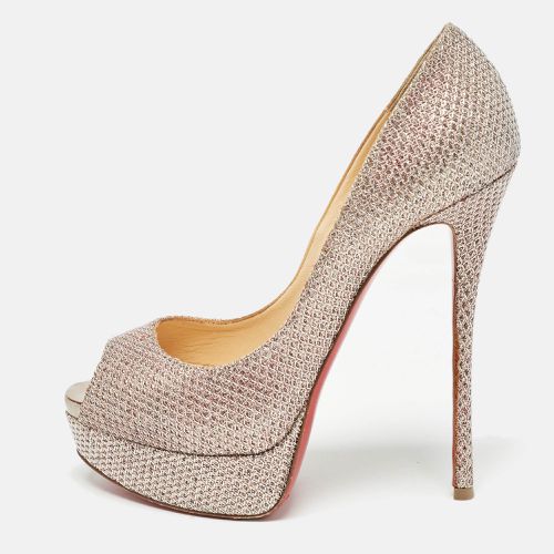 Metallic Glitter Fabric Lady Peep Pumps Size 38.5 - Christian Louboutin - Modalova