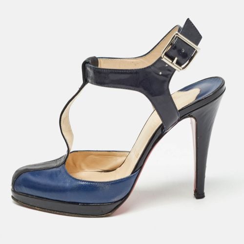 Blue Leather T-Bar Ankle Strap Pumps Size 36.5 - Christian Louboutin - Modalova