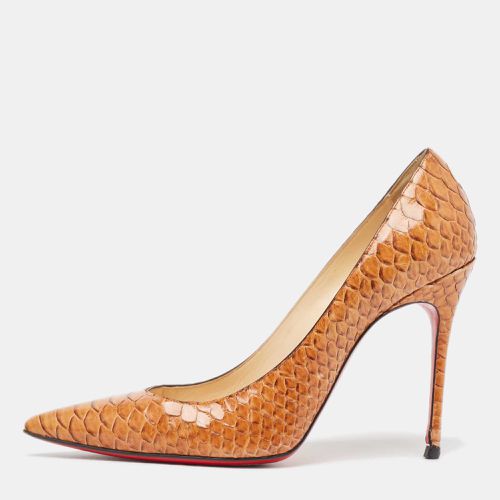 Gold Python Leather Pointed Toe Pumps Size 38.5 - Christian Louboutin - Modalova