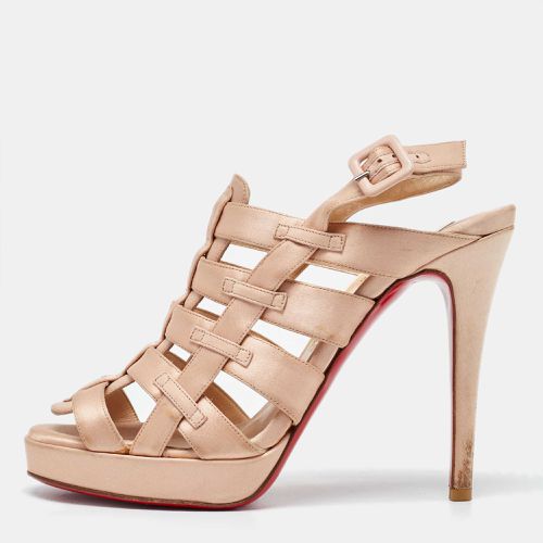 Satin Paquita Cage Platform Slingback Sandals Size 39.5 - Christian Louboutin - Modalova