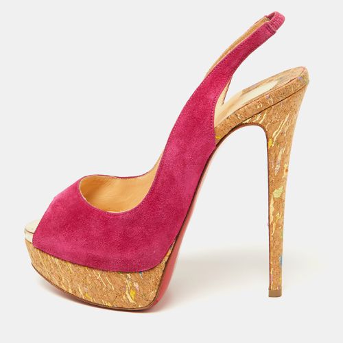 Suede Lady Peep Slingback Pumps Size 38.5 - Christian Louboutin - Modalova