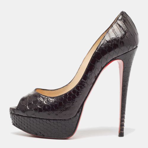 Python Leather Highness Peep Toe Platform Pumps Size 37.5 - Christian Louboutin - Modalova