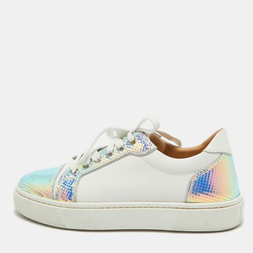 Two Tone Leather and Snakeskin Embossed Sneakers Size 39 - Christian Louboutin - Modalova