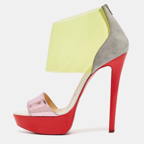 Tricolor Leather And PVC Dufoura Platform Sandals Size 36.5 - Christian Louboutin - Modalova