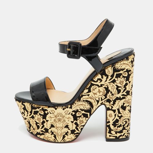 Gold Patent Leather Bella Tige Floral Platform Sandals Size 36 - Christian Louboutin - Modalova