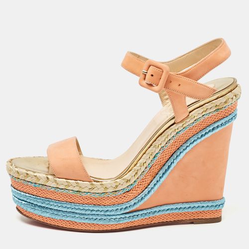 Nubuck Leather Wedge Sandals Size 38 - Christian Louboutin - Modalova