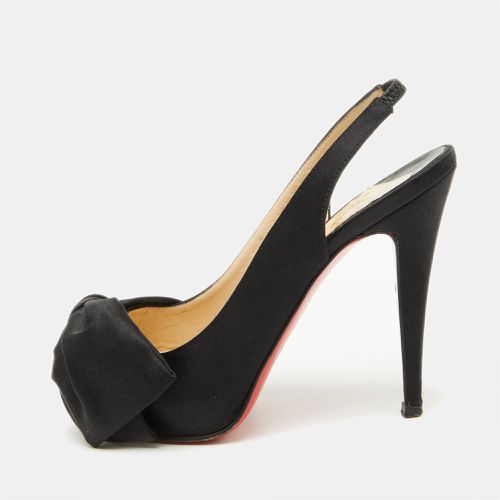 Satin Bow Peep Toe Platform Slingback Pumps Size 36 - Christian Louboutin - Modalova