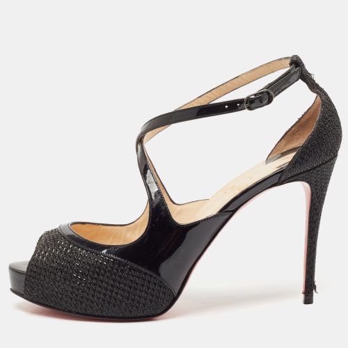 Patent Leather And Glitter Fabric Mira Bella Cross Strap Sandals Size 37.5 - Christian Louboutin - Modalova