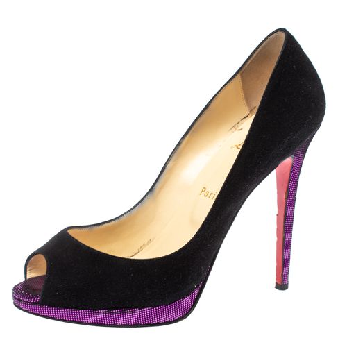 Suede Yolanda Peep Toe Pumps Size 39.5 - Christian Louboutin - Modalova