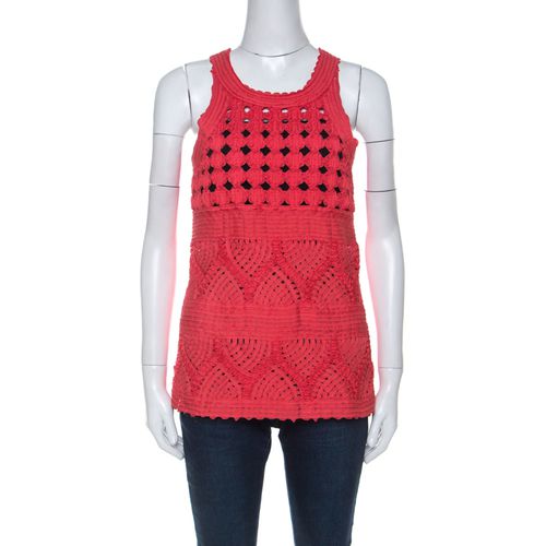 Cavalli Class Coral Cord Lace Embroidered Sleeveless Top M - Class by Roberto Cavalli - Modalova