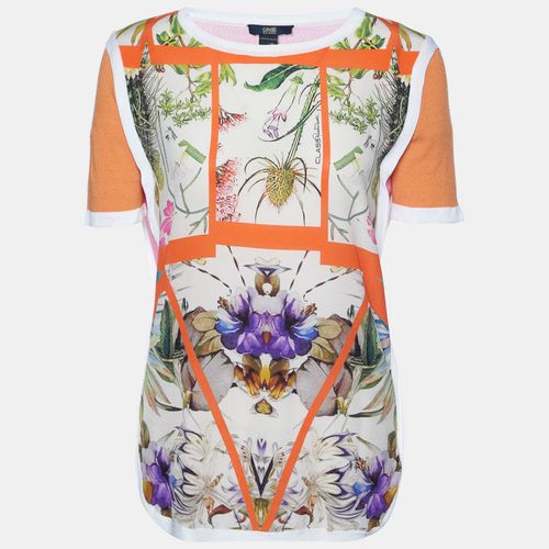 Print Silk Knit Short Sleeve Top M - Class by Roberto Cavalli - Modalova