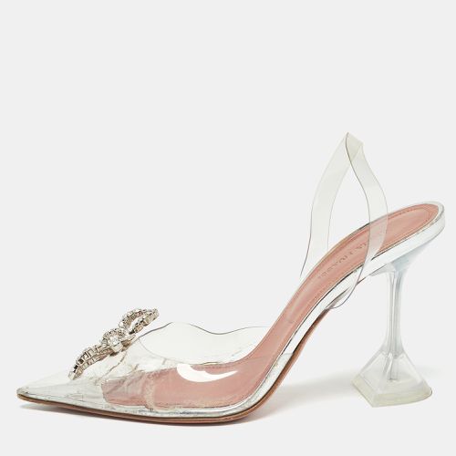 PVC Rosie Crystal Embellished Pointed Toe Slingback Pumps Size 37.5 - Amina Muaddi - Modalova