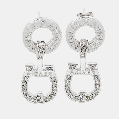 Logo Crystals Tone Earrings - Aigner - Modalova