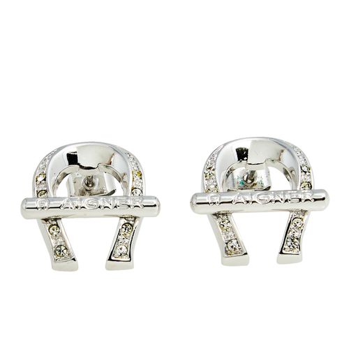 Tone Crystal Logo Stud Earrings - Aigner - Modalova