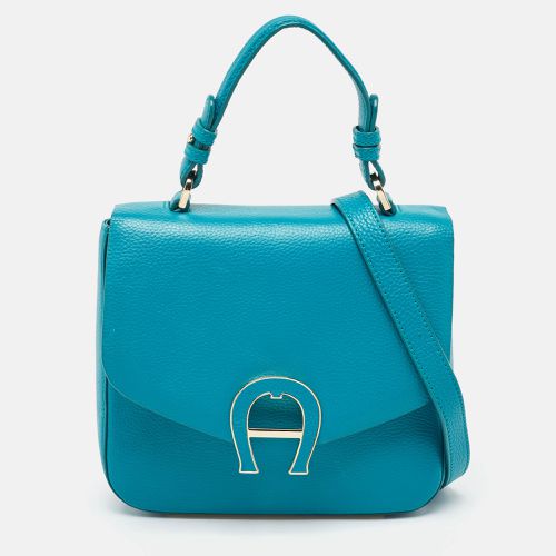 Leather Logo Flap Top Handle Bag - Aigner - Modalova