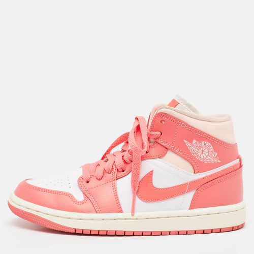 White Leather Jordan 1 Mid Strawberries and Cream Sneakers Size 36 - Air Jordans - Modalova