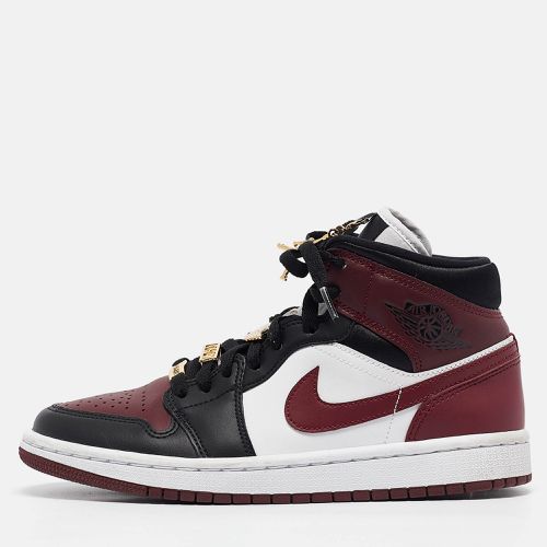 Leather Jordan 1 Mid SE Black Dark Beetroot Sneakers Size 38 - Air Jordans - Modalova