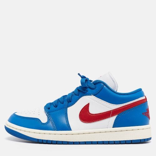 Leather Jordan 1 Low Sport Blue Gym Red Sneakers Size 38 - Air Jordans - Modalova